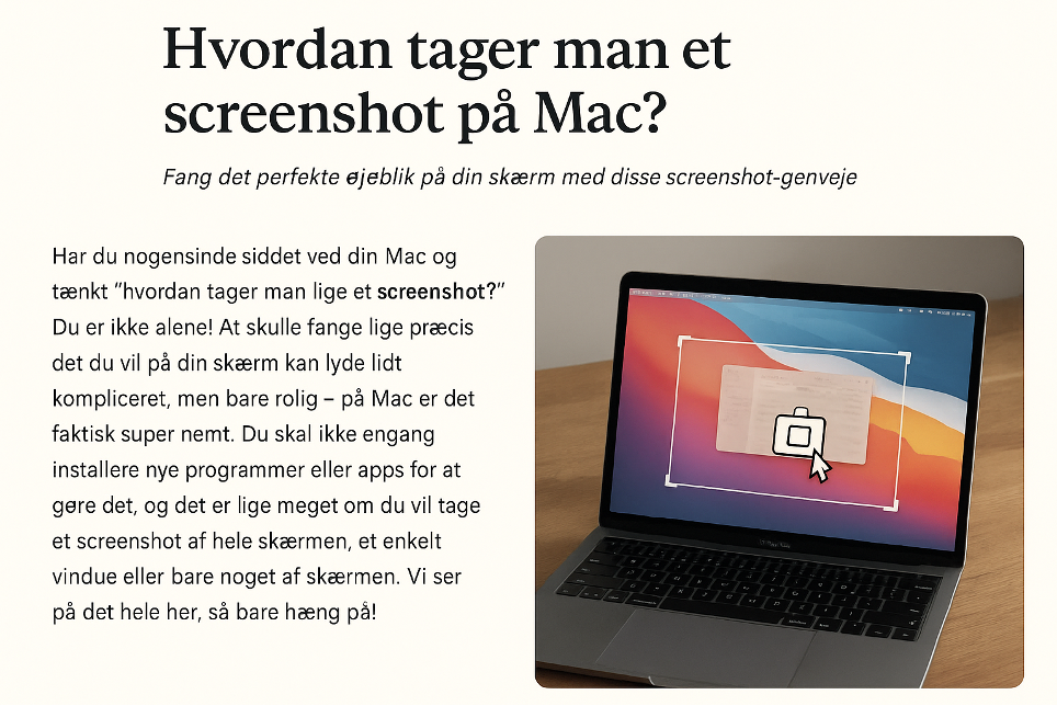 Hvordan tager man et screenshot på Mac?